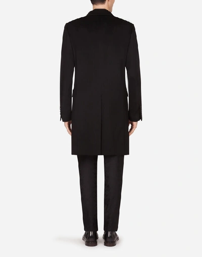 Shop Dolce & Gabbana Double-breasted Cashmere And Wool Coat In Black