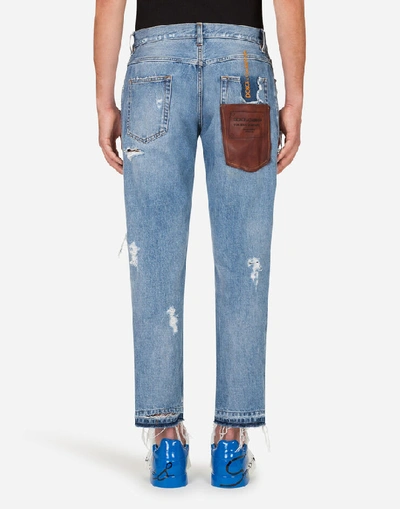 Shop Dolce & Gabbana Loose Jeans With Small Abrasions
