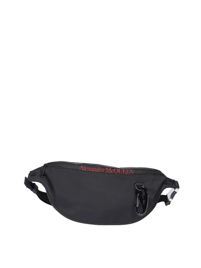 Shop Alexander Mcqueen Logo Print Belt Bag In Black