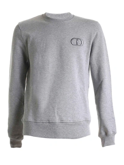 Shop Dior Cd Icon Sweatshirt In Melange Gray In Grey