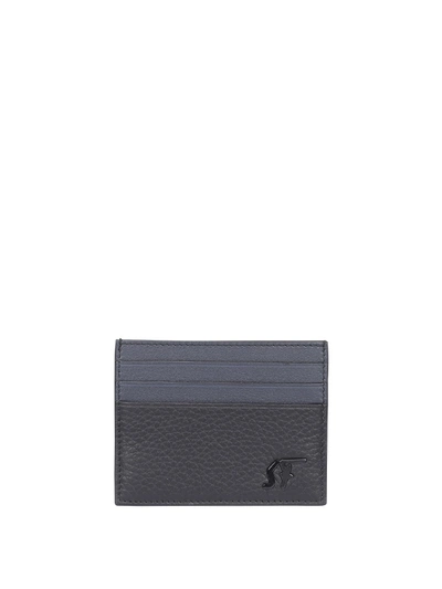 Shop Ferragamo Logo Plaque Leather Card Holder In Black