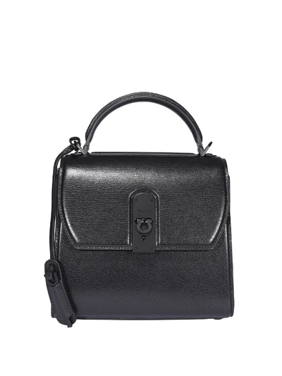 Shop Ferragamo Boxyz Leather Bag In Black