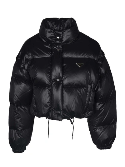 Shop Prada Cire Nylon Down Jacket In Black