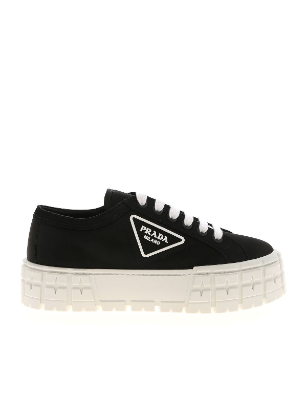 prada platform sneakers black