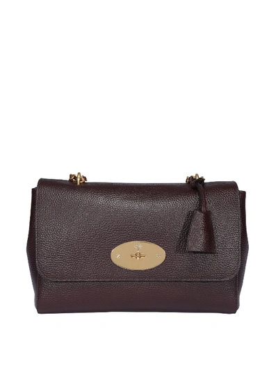 Shop Mulberry Lily Medium Grainy Leather Bag In Burgundy