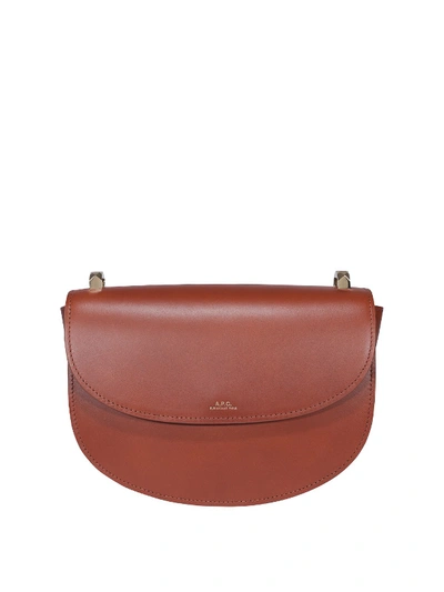 Shop Apc Geneve Cross Body Bag In Brown