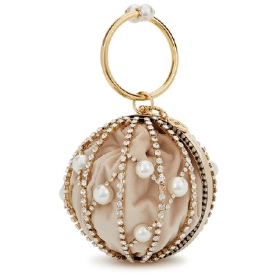 Shop Rosantica Chloe Crystal-embellished Top Handle Bag In Pearl