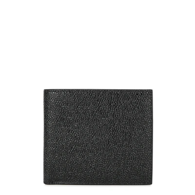 Shop Thom Browne Black Pebbled Leather Wallet