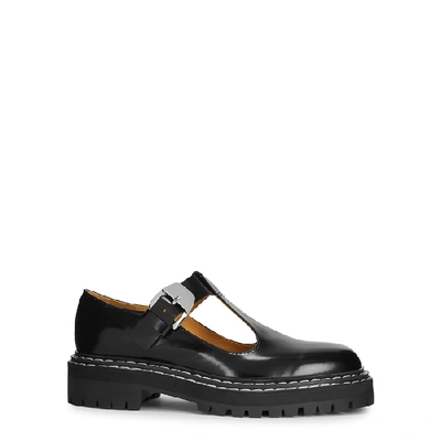 Shop Proenza Schouler Black Leather Mary Jane Shoes