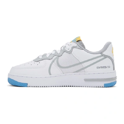 Shop Nike White And Grey Air Force 1 React Sneakers In 100 White