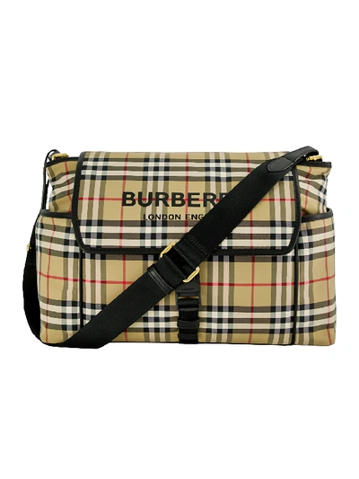 Shop Burberry Kids Diaper Bag For Unisex In Beige