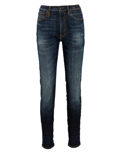 Shop R13 High-rise Skinny Jeans In Denim-drk