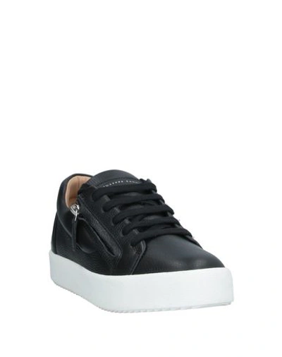 Shop Giuseppe Zanotti Woman Sneakers Black Size 10 Soft Leather