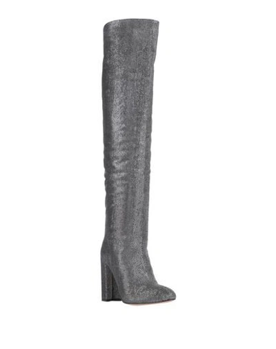 Shop Pura López Knee Boots In Silver