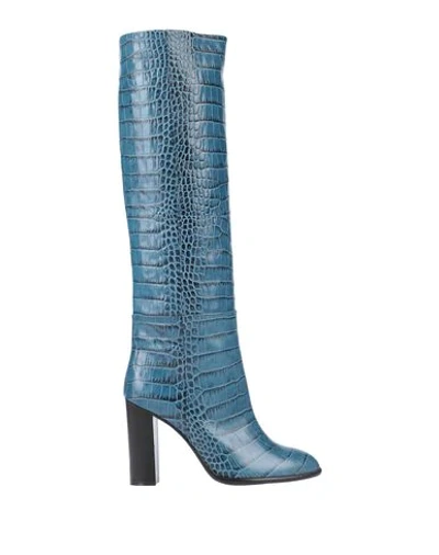 Shop Anna F. Knee Boots In Pastel Blue