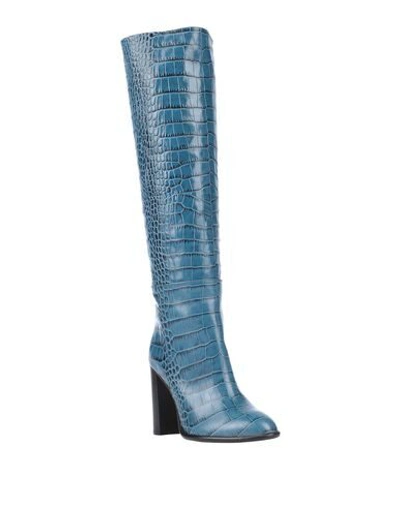 Shop Anna F Knee Boots In Pastel Blue