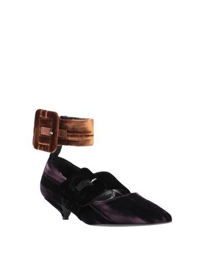 Shop Le Qarant Pumps In Dark Purple