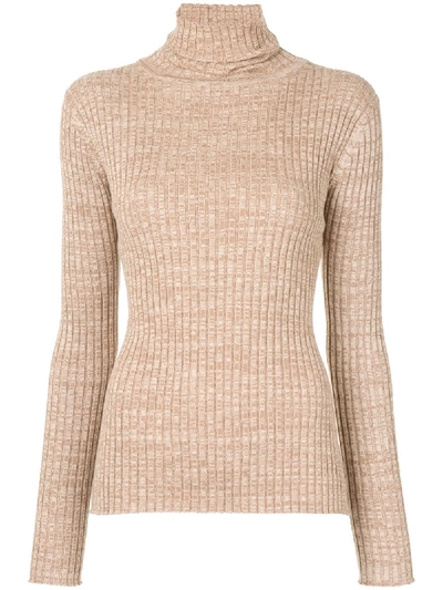 Shop Anna Quan Heather Roll-neck Top In Brown