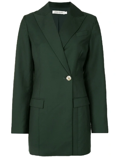 Shop Anna Quan Sienna Double-breasted Jacket In Green