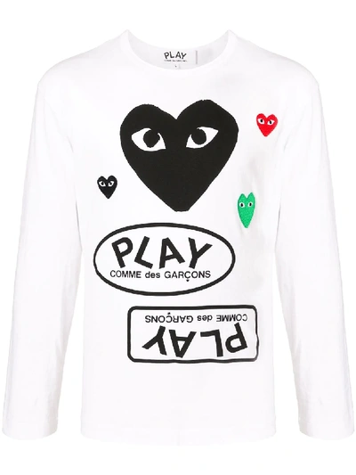 Shop Comme Des Garçons Play Play T-shirt In White