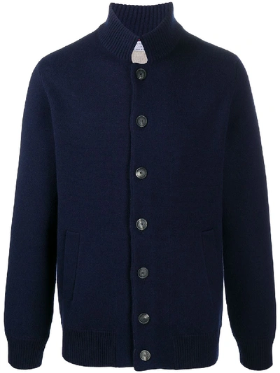 Shop Brunello Cucinelli High-neck Cardigan In Blue