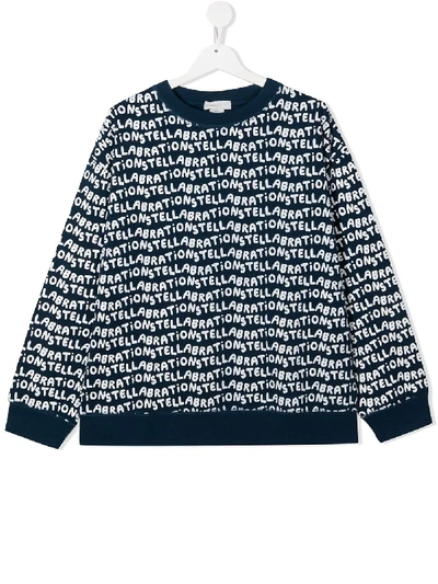 Shop Stella Mccartney Teen Stellabration Printed Sweatshirt In Blue