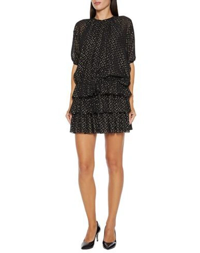 Shop Saint Laurent Woman Mini Dress Black Size 8 Silk, Polyester