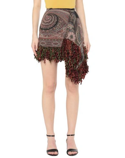 Shop Etro Mini Skirts In Red