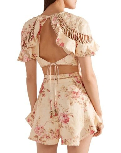 Shop Zimmermann Blouses In Beige