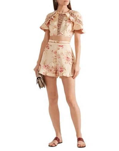 Shop Zimmermann Blouses In Beige