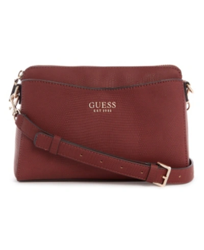 Shop Guess Lyndi Girlfriend Crossbody In Claret