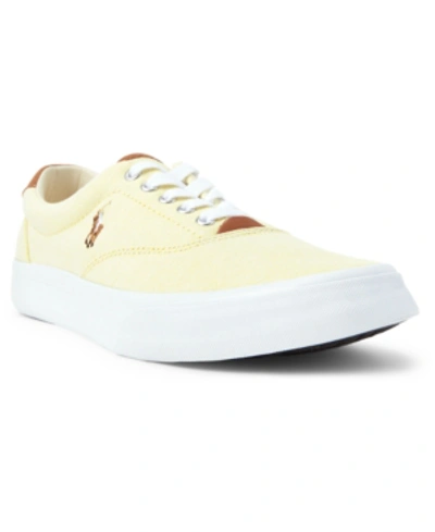 Shop Polo Ralph Lauren Men's Thorton Cotton Oxford Sneakers Men's Shoes In Yellow