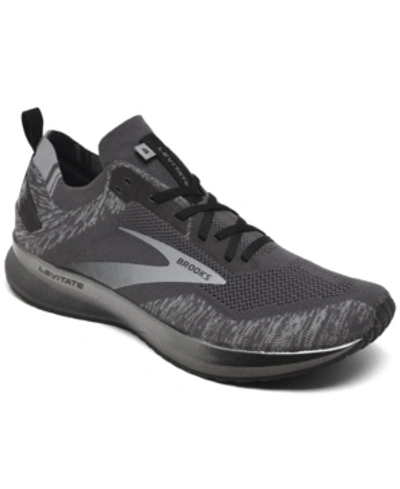 Shop Brooks Men's Levitate 4 Running Sneakers From Finish Line In Blackened Pearl