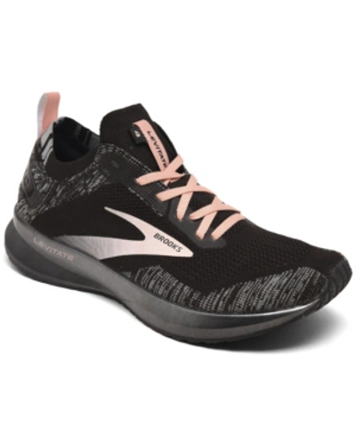 Shop Brooks Women's Levitate 4 Running Sneakers From Finish Line In Black, Gray, Coral