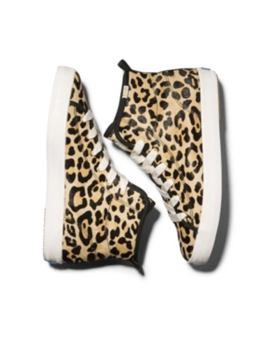 Shop Kate Spade Women's Keds For  New York Kickstart Hi Ks Leopard Calf Hair Sneakers In Multi