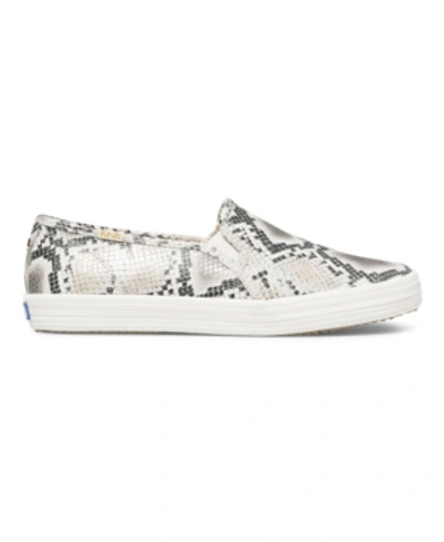 Shop Kate Spade Women's Keds For  New York Double Decker Ks Snake Leather Sneakers In Gray