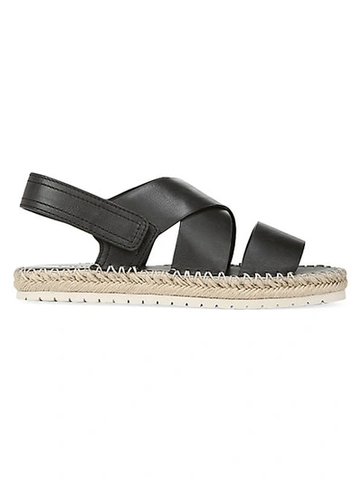 Shop Vince Tenison Leather Platform Slingback Sandals In Ivory