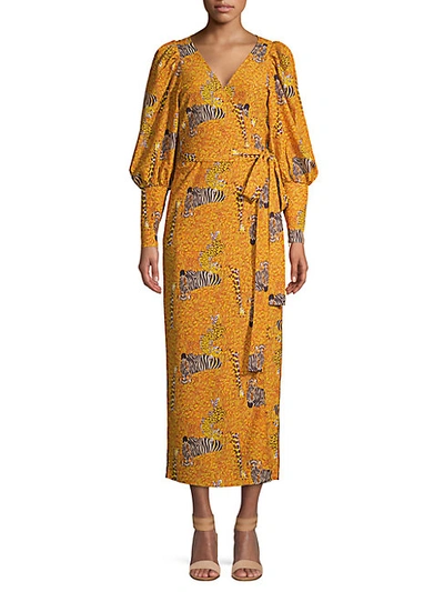 Shop Rhode Aspen Serengeti Wrap Dress In Yellow