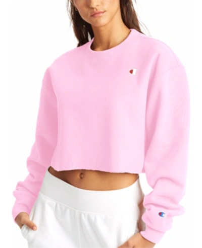 Shop Champion Women's Reverse Weave Cut-off Cropped Sweatshirt In Ice Cake