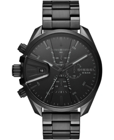 Shop Diesel Men's Chronograph Ms9 Black Stainless Steel Bracelet Watch 48mm