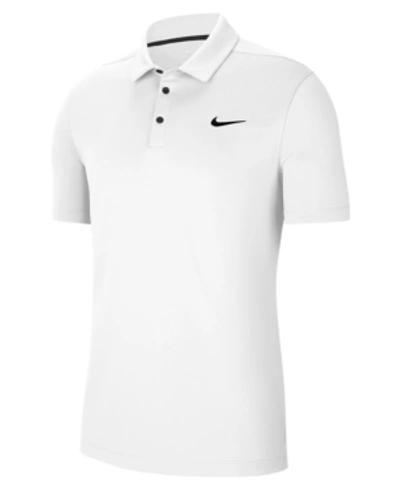 Shop Nike Men's Dri-fit Football Polo In White/black
