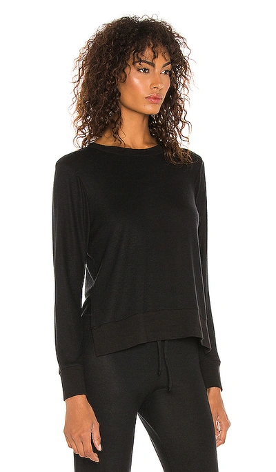 Shop Beyond Yoga Just Chillin Long Sleeve Pullover In Black