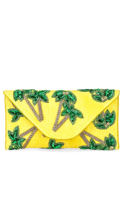 Shop From St Xavier Tropical Envelope Clutch In Yellow