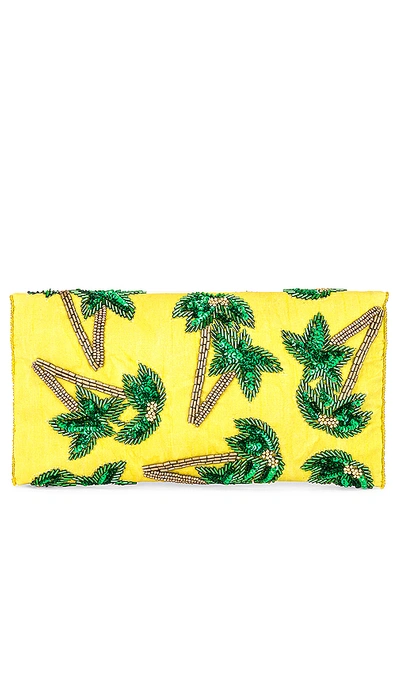 Shop From St Xavier Tropical Envelope Clutch In Yellow