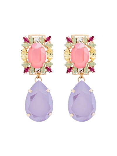 Shop Anton Heunis Pear Drop Crystal Earrings In Multicolour