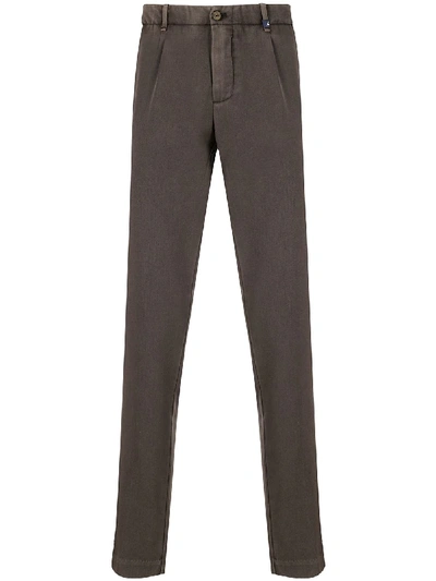 Shop Myths Straight Leg Pleated Detail Trousers In Grey