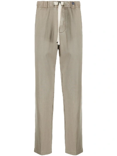 Shop Myths Drawstring Waist Straight-leg Trousers In Grey