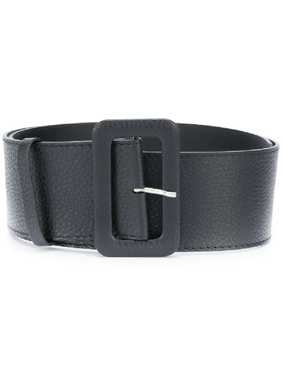 Shop P.a.r.o.s.h Rectangular-buckle Belt In Black