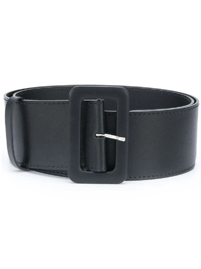 Shop P.a.r.o.s.h Rectangular-buckle Belt In Black