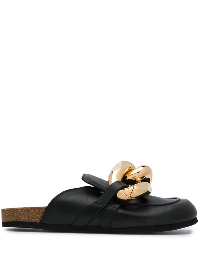 Shop Jw Anderson Chain Detail Loafers In Black
